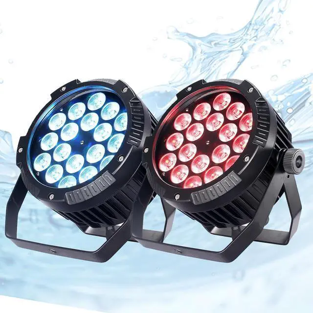 Main image of Outdoor Waterproof Par Lights, IP65 Stage Light, LED Uplights with DMX512 Sound Activated, DJ Lighting for Christmas Event Party Wedding Disco (2, 4 Colors Mixed)
