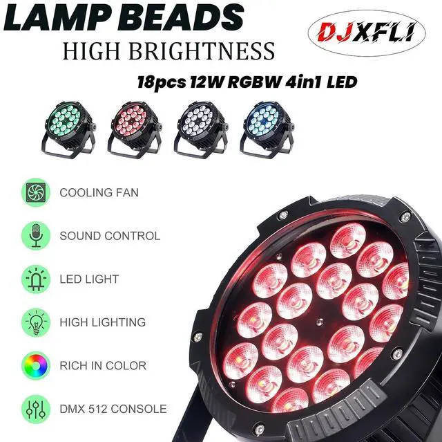 Alt view image 7 of 7 - Outdoor Waterproof Par Lights, IP65 Stage Light, LED Uplights with DMX512 Sound Activated, DJ Lighting for Christmas Event Party Wedding Disco (2, 4 Colors Mixed)
