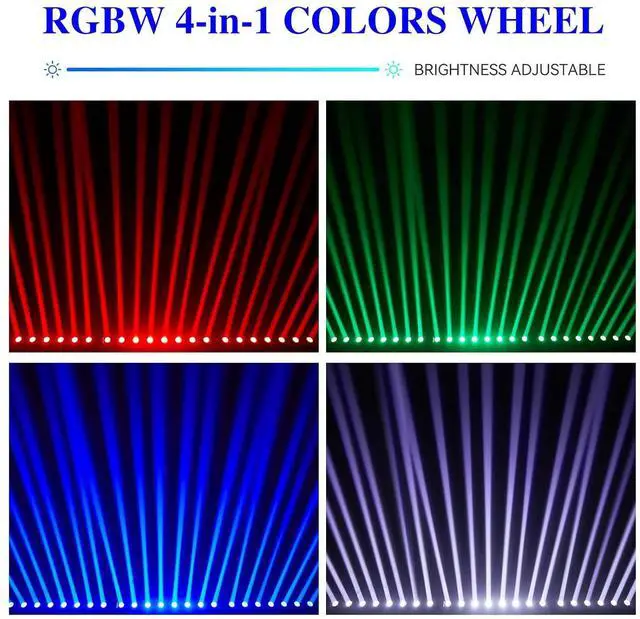Alt view image 3 of 7 - 8 Eye LED Moving Head Light, 8x12W Stage Light Bar Strobe Beam Spider RGBW 4IN1 DMX 512 & Sound Activated 180° Tilt DJ Lighting for Party DJ Club KTV Disco Event Show