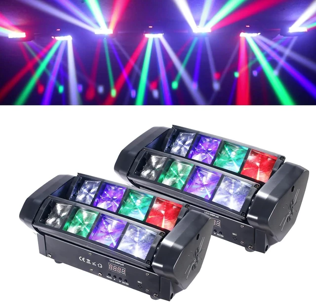 Main image of LED Mini Spider Moving Head Light 8x5W Beam Stage Lights RGBW Sound Activated DMX-512 Control for DJ Party Bar Disco Show Wedding Event Stage Lighting