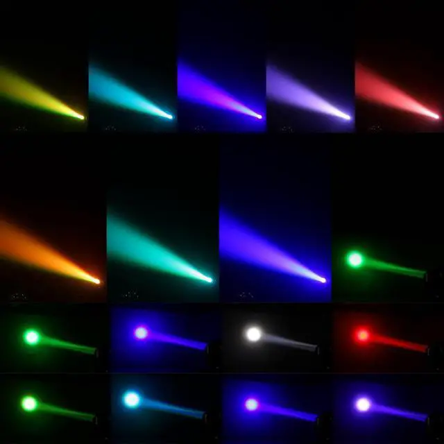 Alt view image 5 of 7 - Moving Head Lights 60W LED Stage Lights RGBW Beam Halo Cycle Strip DJ Lighting, DMX 512 Sound Activation for Event Parties Wedding Church Live Band Show