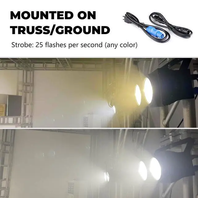 Alt view image 2 of 7 - 2x100W COB Par Lights for Stage 2-Eyes LED Blinder Fresnel Flash Strobe Wash DJ Lights DMX Sound Activated Audience Lighting for Church Party Wedding Cool&Warm White 2in1