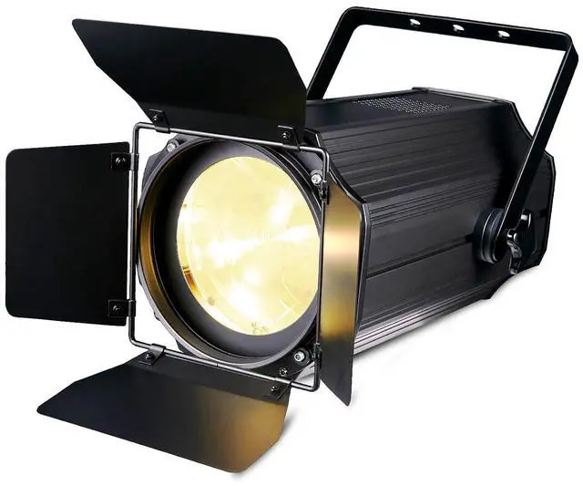 Main image of Zoom Stage Light with Barn Doors, 200W COB Par Light, Warm White & White 2in1 Fresnel LED DJ Spotlight Wash 3500K-7500K DMX512 Sound Activated for Church Theater Event Wedding