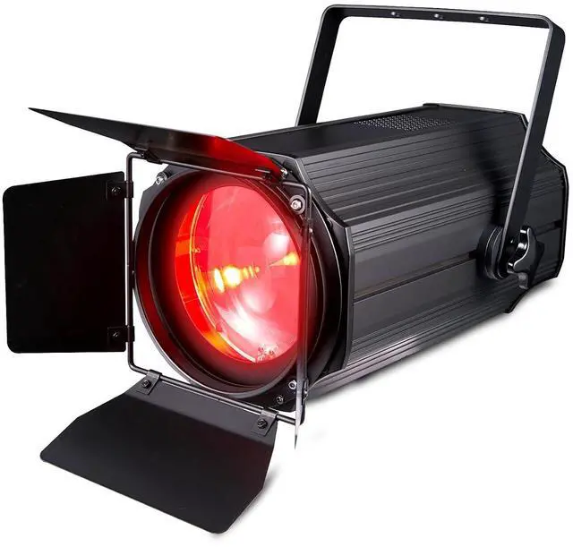 Main image of Zoom Stage Light with Barn Doors, 200W COB Par Light, RGBW 4in1 Fresnel Wash Spotlight DMX512 Sound Activated for DJ Church Theater, Event, Wedding