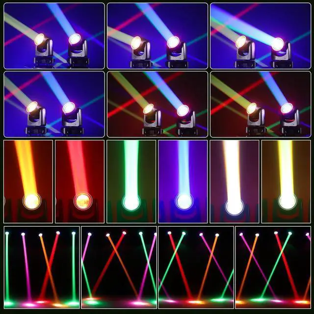 Alt view image 2 of 7 - Moving Head DJ Light 100W LED Stage Lights Beam Halo DJ Lights RGBW 4-in-1 Colors Spotlights Strobe DMX512 Sound Activated for Party Wedding Live Show Parties DJ Equipment Lighting