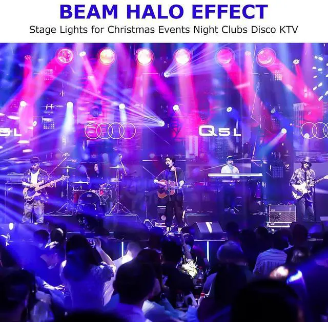Alt view image 3 of 7 - Moving Head DJ Light 100W LED Stage Lights Beam Halo DJ Lights RGBW 4-in-1 Colors Spotlights Strobe DMX512 Sound Activated for Party Wedding Live Show Parties DJ Equipment Lighting