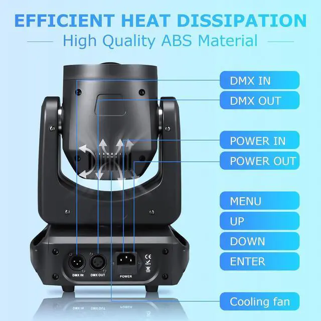 Alt view image 5 of 7 - Moving Head DJ Light 100W LED Stage Lights Beam Halo DJ Lights RGBW 4-in-1 Colors Spotlights Strobe DMX512 Sound Activated for Party Wedding Live Show Parties DJ Equipment Lighting