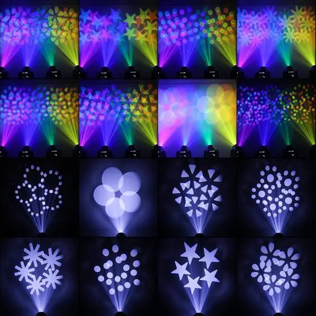 Alt view image 7 of 7 - DJ Light Moving Head 150W LED Stage Lights 8 GOBOs 8 Colors Bee Eye + Spot + Halo Effect DMX512 Sound Activated for Wedding DJ Party Club Disco Events