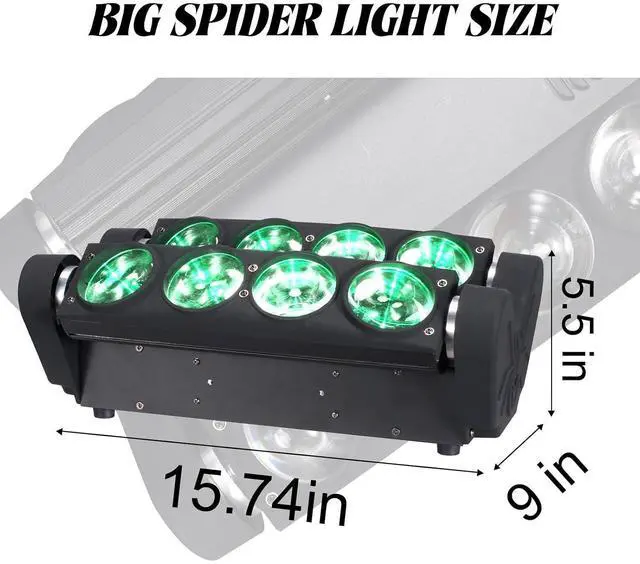 Alt view image 2 of 7 - 8x15W Spider Moving Head Light LED 6x15W Mini Bee Eye Moving Head DJ Light, 90W LED RGBW Stage Light