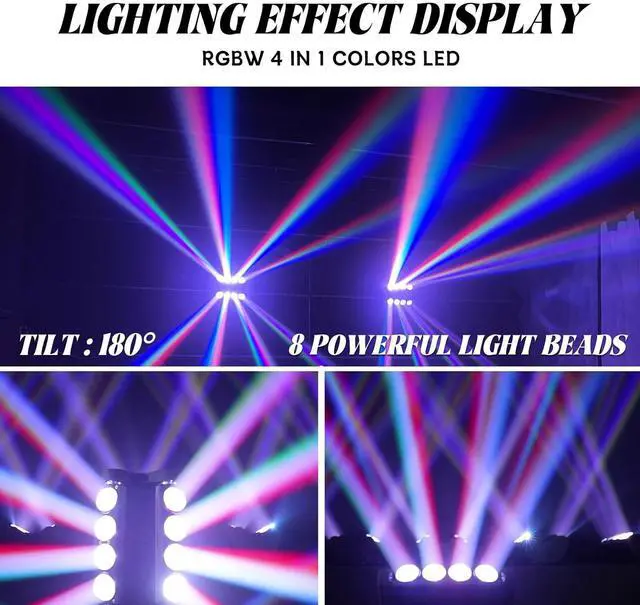 Alt view image 3 of 7 - 8x15W Spider Moving Head Light LED 6x15W Mini Bee Eye Moving Head DJ Light, 90W LED RGBW Stage Light