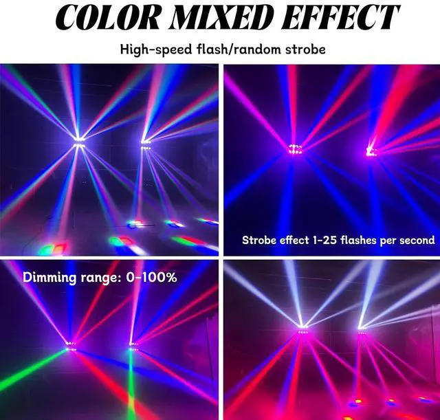 Alt view image 5 of 7 - 8x15W Spider Moving Head Light LED 6x15W Mini Bee Eye Moving Head DJ Light, 90W LED RGBW Stage Light