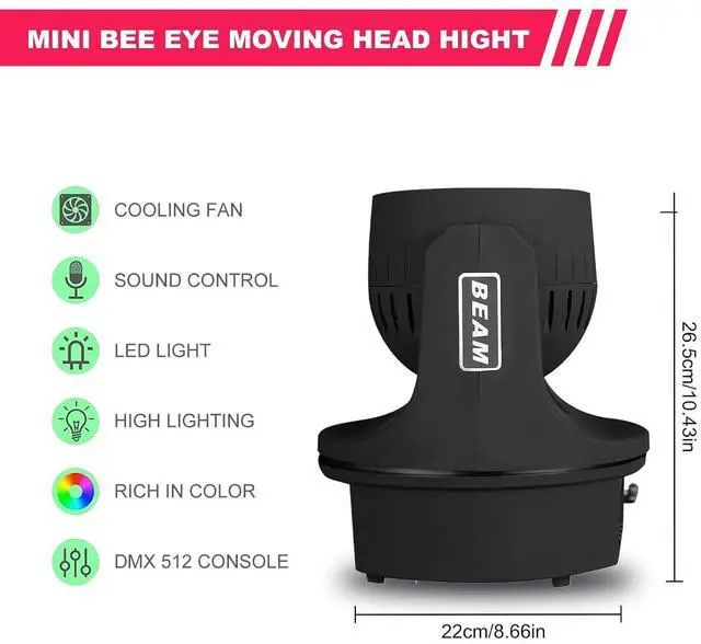 Alt view image 6 of 7 - 8x15W Spider Moving Head Light LED 6x15W Mini Bee Eye Moving Head DJ Light, 90W LED RGBW Stage Light