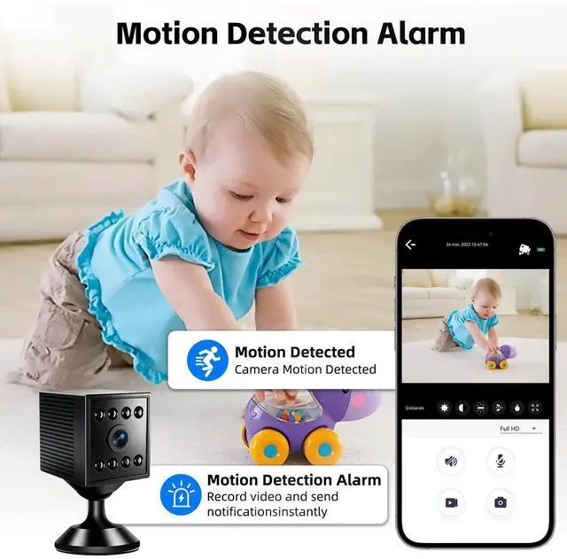 Alt view image 3 of 7 - W10 1080P HD WiFi Security Camera, Smart Indoor Home Cam with Motion Detection & Night Vision, Compact Wireless Monitor