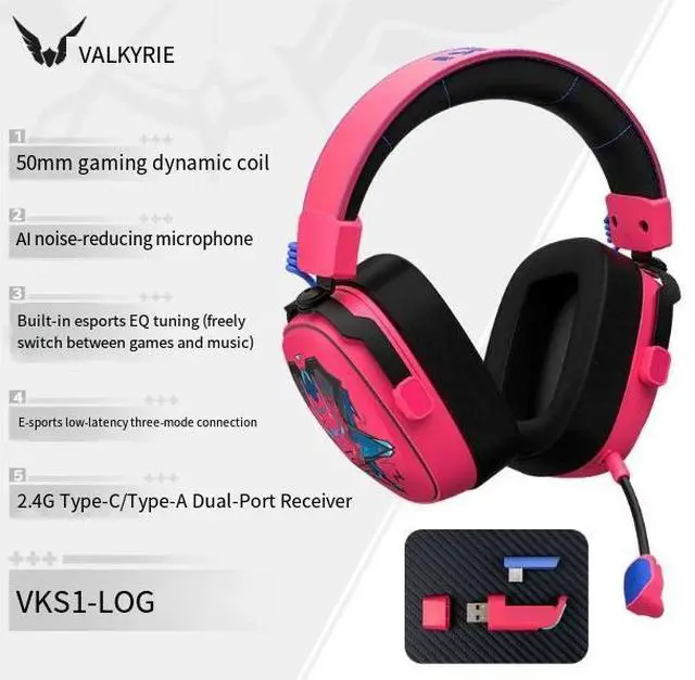 Main image of VALKYRIE/Wargear VK S1 gaming headphones - 3-mode, low-latency gaming chip, dedicated for FPS games red