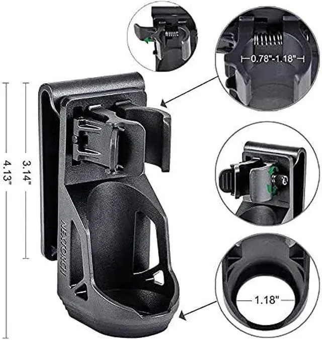 Alt view image 4 of 7 - Nextorch V5 Tactical Flashlight Holster with Lever Side Lock System Only for 1"-1.25" Diameter Flashlight (Holster Head Diameter 0.78"-1.18" Bottom Diameter 1.18")