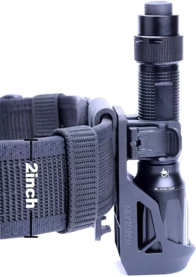 Alt view image 5 of 7 - Nextorch V5 Tactical Flashlight Holster with Lever Side Lock System Only for 1"-1.25" Diameter Flashlight (Holster Head Diameter 0.78"-1.18" Bottom Diameter 1.18")