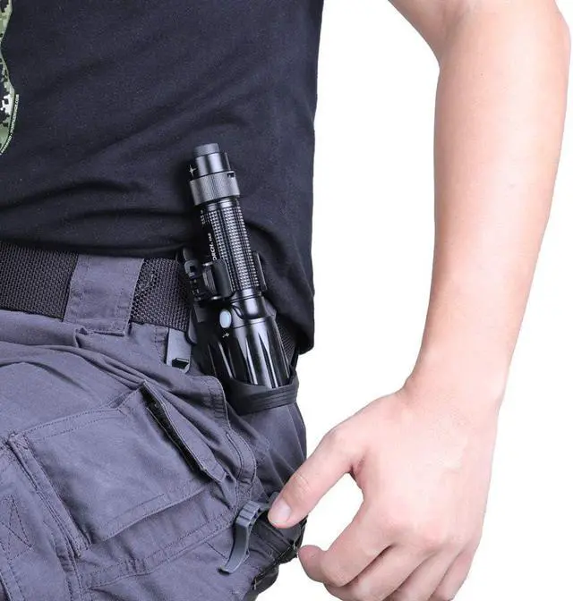 Alt view image 2 of 7 - Nextorch V5 Tactical Flashlight Holster with Lever Side Lock System Only for 1"-1.25" Diameter Flashlight (Holster Head Diameter 0.78"-1.18" Bottom Diameter 1.18")