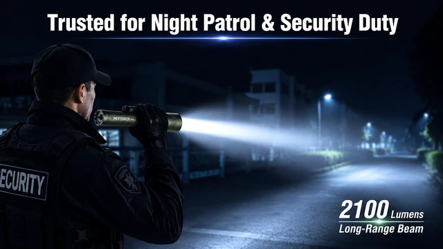 Alt view image 4 of 7 - NEXTORCH P81 3700 Lumens Tactical Flashlight 370m Throw, Nano-Ceramic Glass Breaker, One-Button Strobe, USB-C Rechargeable 21700, IPX7 Waterproof for Emergency Escape & Outdoor(Silver)