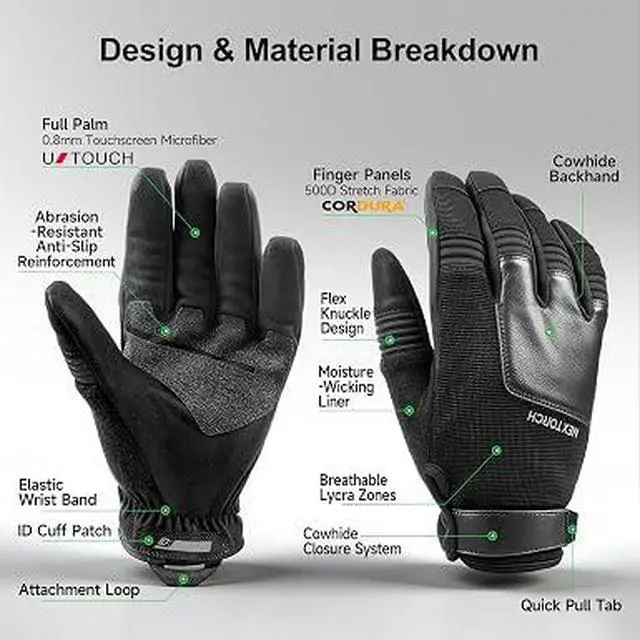 Alt view image 6 of 7 - NEXTORCH Edge Guard Cut-Resistant Tactical Gloves ANSI A7 Level 360° Protection, 10-Finger Touchscreen, CORDURA® Durable, Ultra-Thin for Duty & EDC (Large)