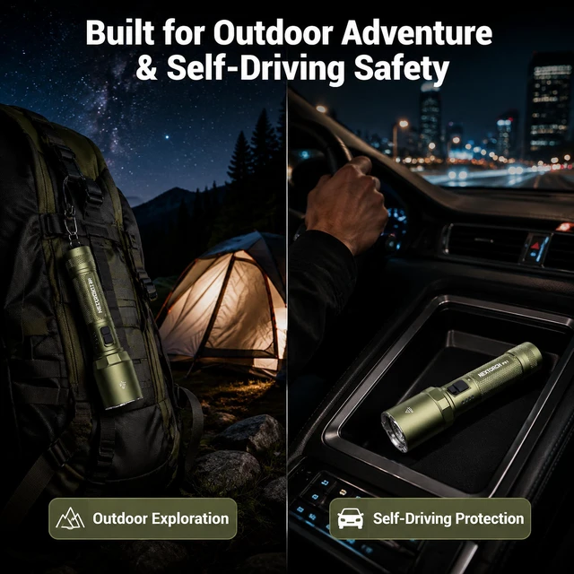 Alt view image 6 of 6 - NEXTORCH P81 3700 Lumens Tactical Flashlight 370m Throw, Nano-Ceramic Glass Breaker, One-Button Strobe, USB-C Rechargeable 21700, IPX7 Waterproof for Emergency Escape & Outdoor( Blue)