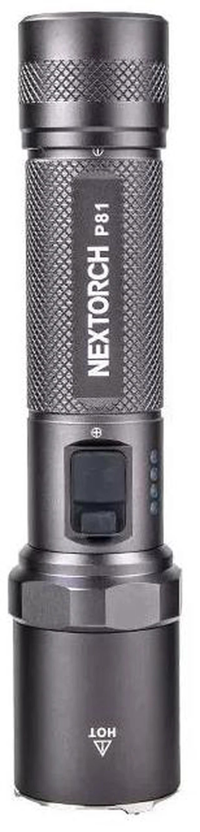 Alt view image 2 of 6 - NEXTORCH P81 Rechargeable Flashlight 3700LM 370m Super Throw, 5 Modes (High/Med/Low/Strobe/Momentary), Aerospace Aluminum, IPX7, for Camping, Hiking & Tactical Duty( Grey)