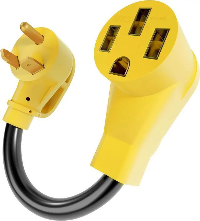 Alt view image 4 of 6 - RV Adapter 30 Amp to 50 Amp Adapter TT-30P to N14-50R for Camper
