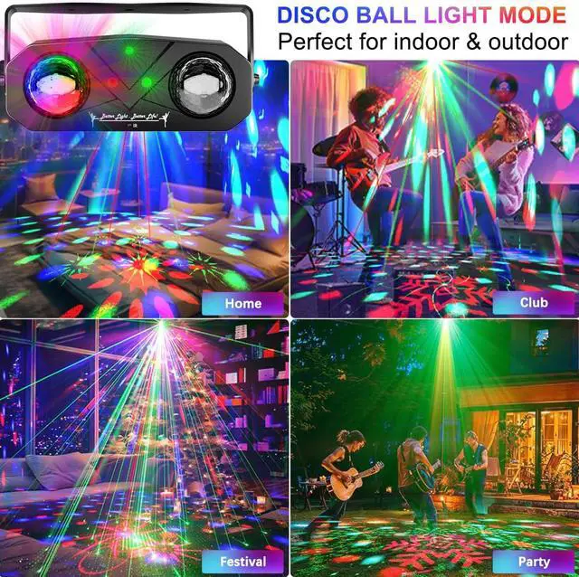 Alt view image 3 of 7 - Disco Ball Light,Party Disco Strobe Ocean Star Projector Dj Dance Light Sound Activated with Remote Control Stage Rave for Parties Bar Birthday Wedding KTV Christmas Halloween Dancing Décor