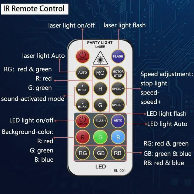 Alt view image 2 of 7 - Party Lights Dj Disco Lights, Mini Strobe Stage Light Lighting Accessories Laser Llights Projector with Remote Control for Parties Bar Birthday Holiday Event Live Show Xmas Decorations Lights