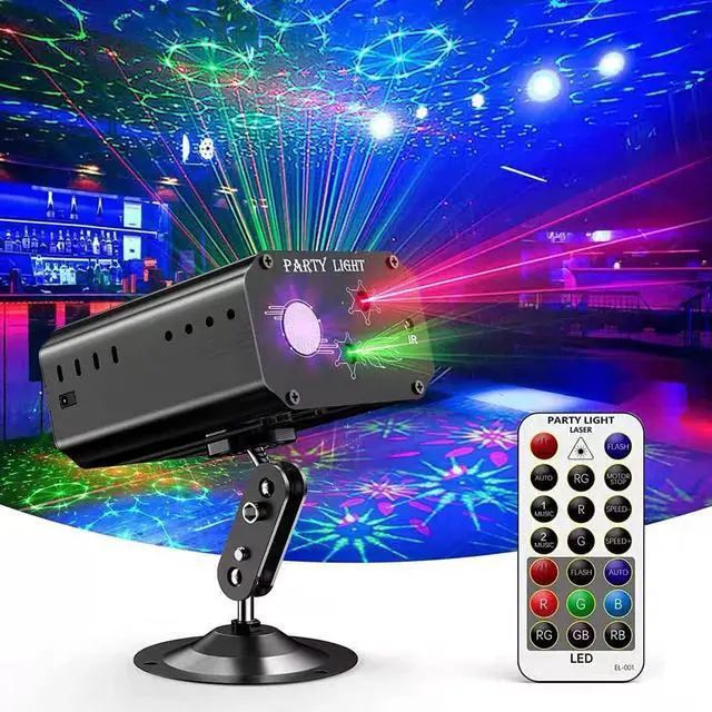 Main image of Party Lights Dj Disco Lights, Mini Strobe Stage Light Lighting Accessories Laser Llights Projector with Remote Control for Parties Bar Birthday Holiday Event Live Show Xmas Decorations Lights
