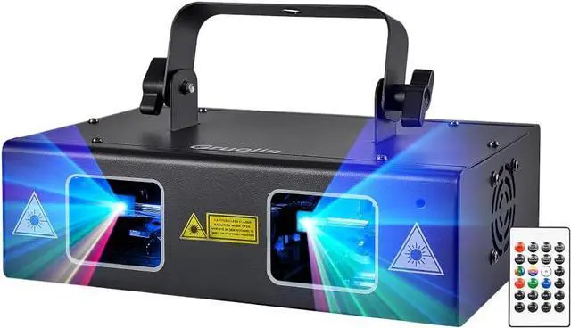 Main image of DJ Lights Party Lights, Gruolin RGB Full Color Laser Stage Light Music Sound Activated & DMX Control Patterns Projector, Perfect for Party Disco Bar Club Stage & DJ Lighting