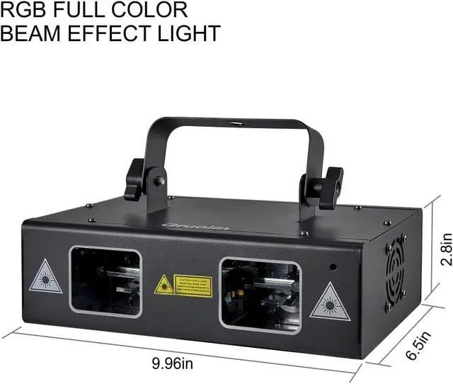 Alt view image 6 of 6 - DJ Lights Party Lights, Gruolin RGB Full Color Laser Stage Light Music Sound Activated & DMX Control Patterns Projector, Perfect for Party Disco Bar Club Stage & DJ Lighting