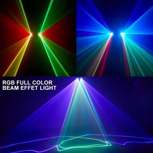 Alt view image 5 of 6 - DJ Lights Party Lights, Gruolin RGB Full Color Laser Stage Light Music Sound Activated & DMX Control Patterns Projector, Perfect for Party Disco Bar Club Stage & DJ Lighting