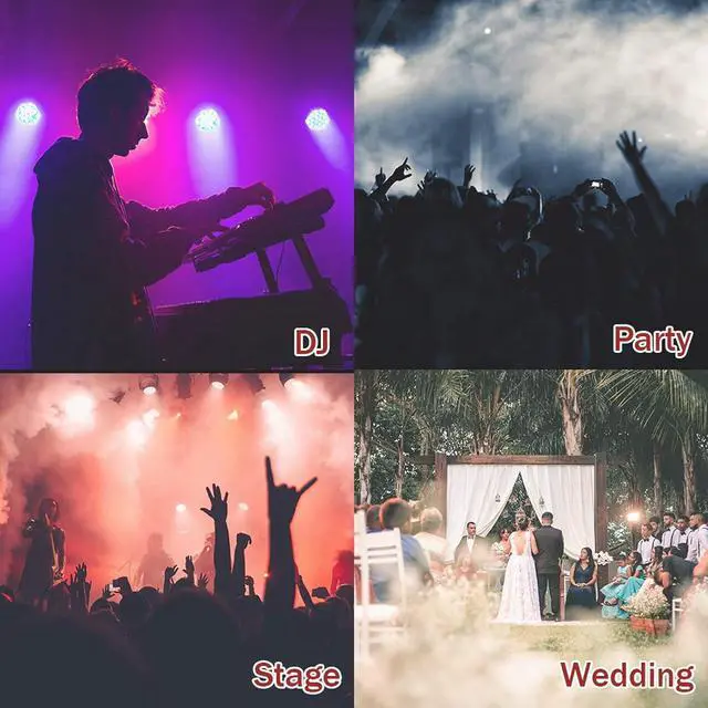 Alt view image 3 of 7 - ATDAWN Fog Machine with Lights, Wireless Remote Control, Smoke Machine with 7 Colors Lights for Stage Party Effect, Halloween Wedding Special Event