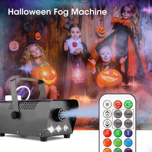 Alt view image 6 of 6 - Fog Machine Smoke Machine with LED Lights and 12 Color Light Effects,2000CFM Smoke Maker, for Halloween, Outdoor, Wedding, Parties, DJ Stage