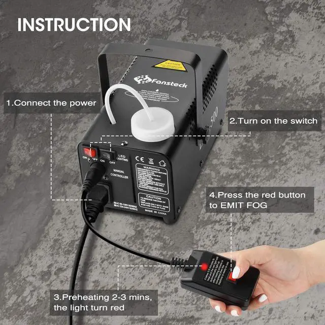 Alt view image 2 of 6 - Fog Machine Smoke Machine with LED Lights and 12 Color Light Effects,2000CFM Smoke Maker, for Halloween, Outdoor, Wedding, Parties, DJ Stage