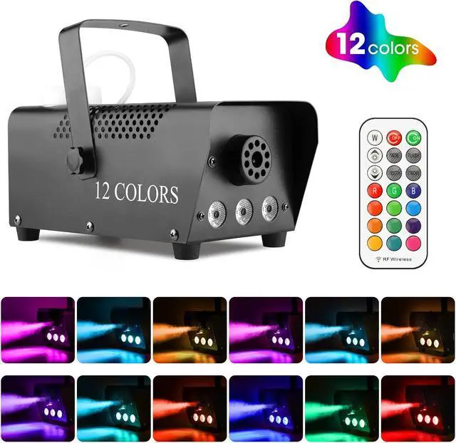Alt view image 5 of 6 - Fog Machine Smoke Machine with LED Lights and 12 Color Light Effects,2000CFM Smoke Maker, for Halloween, Outdoor, Wedding, Parties, DJ Stage