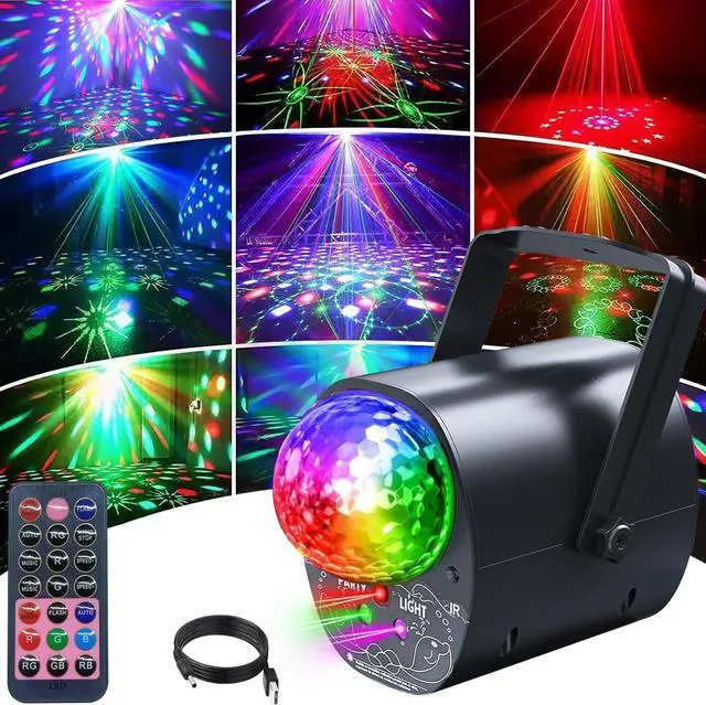 Main image of Disco Ball Multi-Color Laser Pattern Light for Parties,Sound Activated Strobe Lights with Remote Control, Stage Light For Home Karaoke Dance Birthday Events & Nightclub.