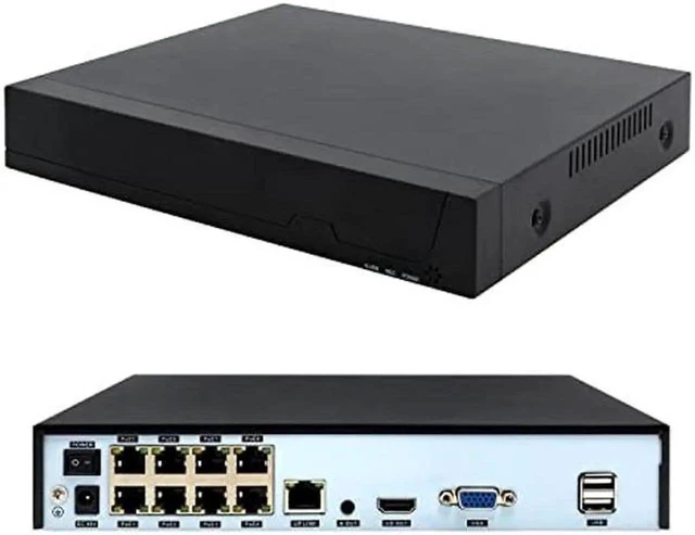 Main image of REVODATA 8CH POE NVR, HD 5MP POE Network Video Recorder, 8 Channel Power Over Ethernet, Supports up to 8 x 5MP IP Cameras, Supports up to 1TB HDD
