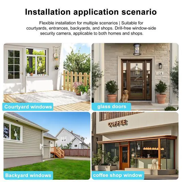Alt view image 6 of 7 - K12 2K QHD Window Camera, F1.0 Aperture Full-Color Night Vision, Area Detection, 2-Way Audio, 2.4GHz WiFi Home Security Cam