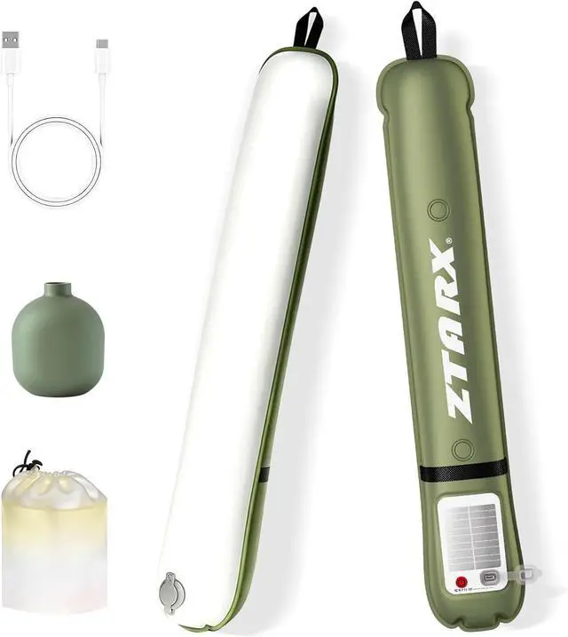 Main image of 24 inch Inflatable Solar Camping Lantern USB Rechargeable, IP66, | USB power bank | Tent, storm