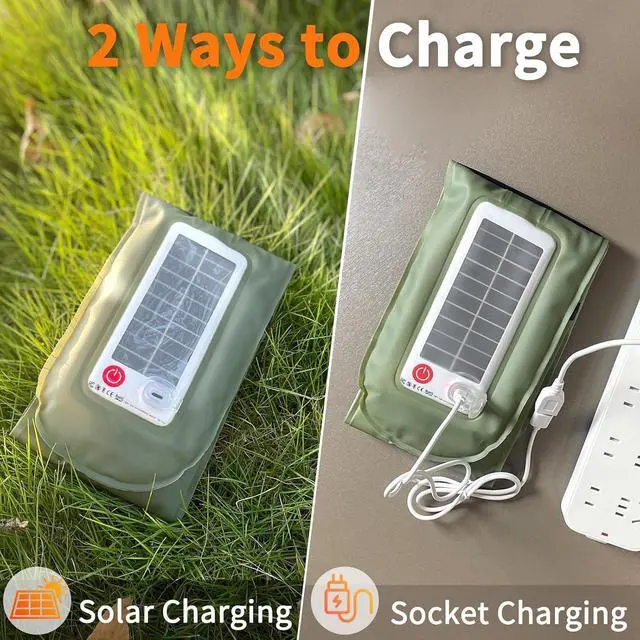 Alt view image 3 of 7 - 24 inch Inflatable Solar Camping Lantern USB Rechargeable, IP66, | USB power bank | Tent, storm