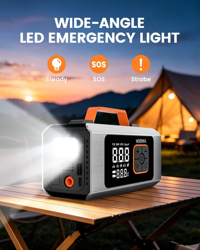 Alt view image 2 of 7 - Tire Inflator Portable Air Compressor,150PSI,100% Duty Cycle & Dual Cylinder Bike Pump, 6X Faster Inflation,tire inflator portable air compressor for car,air mattress,Bicycle,Balls,LED Light