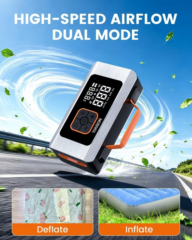Alt view image 7 of 7 - Tire Inflator Portable Air Compressor,150PSI,100% Duty Cycle & Dual Cylinder Bike Pump, 6X Faster Inflation,tire inflator portable air compressor for car,air mattress,Bicycle,Balls,LED Light