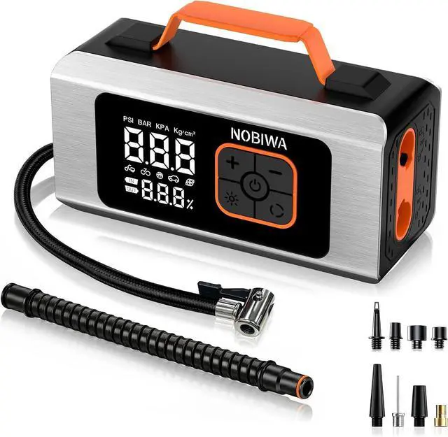 Main image of Tire Inflator Portable Air Compressor,150PSI,100% Duty Cycle & Dual Cylinder Bike Pump, 6X Faster Inflation,tire inflator portable air compressor for car,air mattress,Bicycle,Balls,LED Light