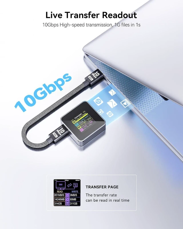 Alt view image 5 of 7 - DockCase Pocket M.2 2230 NVMe SSD Enclosure,Support 3s PLP Prevents Write Data Loss,USB 3.2 Gen 2 Type-C (10 Gbps), fits NVMe PCIe, Exclusive to Size 2230,Support M-Key B+M Key UASP (Grey)