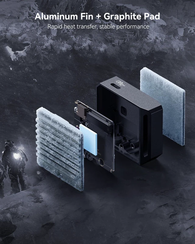 Alt view image 2 of 7 - DOCKCASE & CHIZHA Pocket M.2 2230 NVMe SSD Enclosure, Support 3s PLP Prevents Write Data Loss, 10Gbps USB C 3.2 Gen2, fits NVMe PCIe, Exclusive to Size 2230, Support M-Key B+M Key UASP