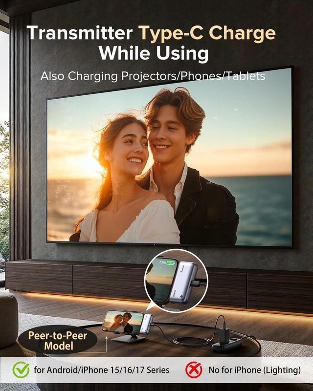 Alt view image 6 of 7 - Llano S850 Upgraded Type-C Wireless HDMI Transmitter and Receiver, 50M, Ultra 4K Decode Input 1080P@60Hz Output, Plug&Play 5G+2.4G and Audio for Phone/Tablet/Laptop/PC to Monitor (Silver)
