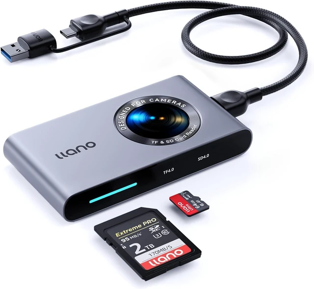 Main image of llano 4.0 Micro SD Card Reader Adapter, USB C Memory Card Reader(5Gbps),for content creators designer UHS-II Plug&Play 312 MB/s High-Speed, 2-in-1 Reader for Windows, Linux, MAC OS and Chrome OS