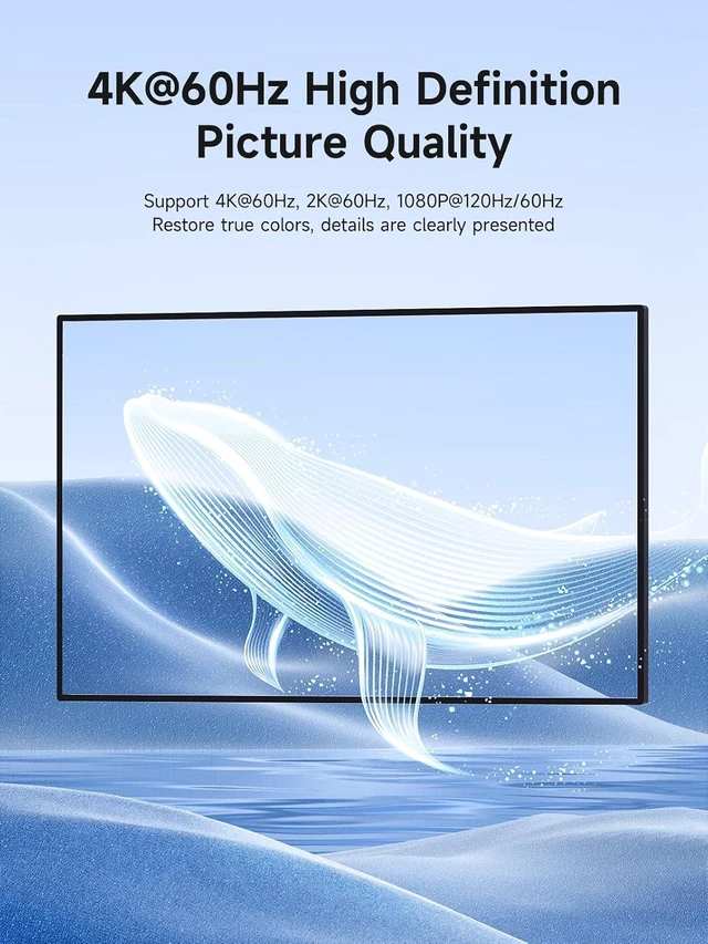 Alt view image 7 of 7 - Hagibis HDMI to USB C Adapter, 4K@60Hz HDMI Male to USB-C Female Cable, Portable Monitor, AR Glasses XREAL, VITURE, RayNeo, Rokid to Type C Laptop, Switch, ROG Ally, Steam Deck, PS4/5