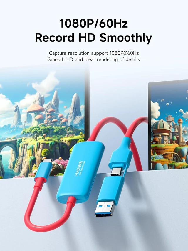 Alt view image 5 of 6 - Hagibis USB3.0 Video Capture Card with 100W PD for Switch2, USB C to USB A/USB C 1080P@60fps 2K@30fps Live and Record Video Audio Game for Car Quest 3 VR PS4/5 ROG Ally Steam Deck (CC10P)